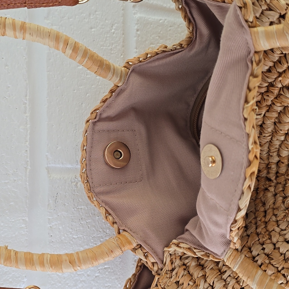 LAGGO Rio Sand Straw Handbag Crossbody Bag Natural - Picture 6 of 10